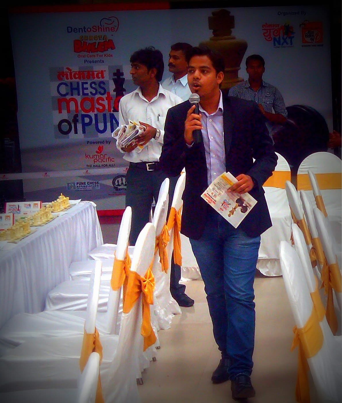 Sandip Wankhede hosting a chess event