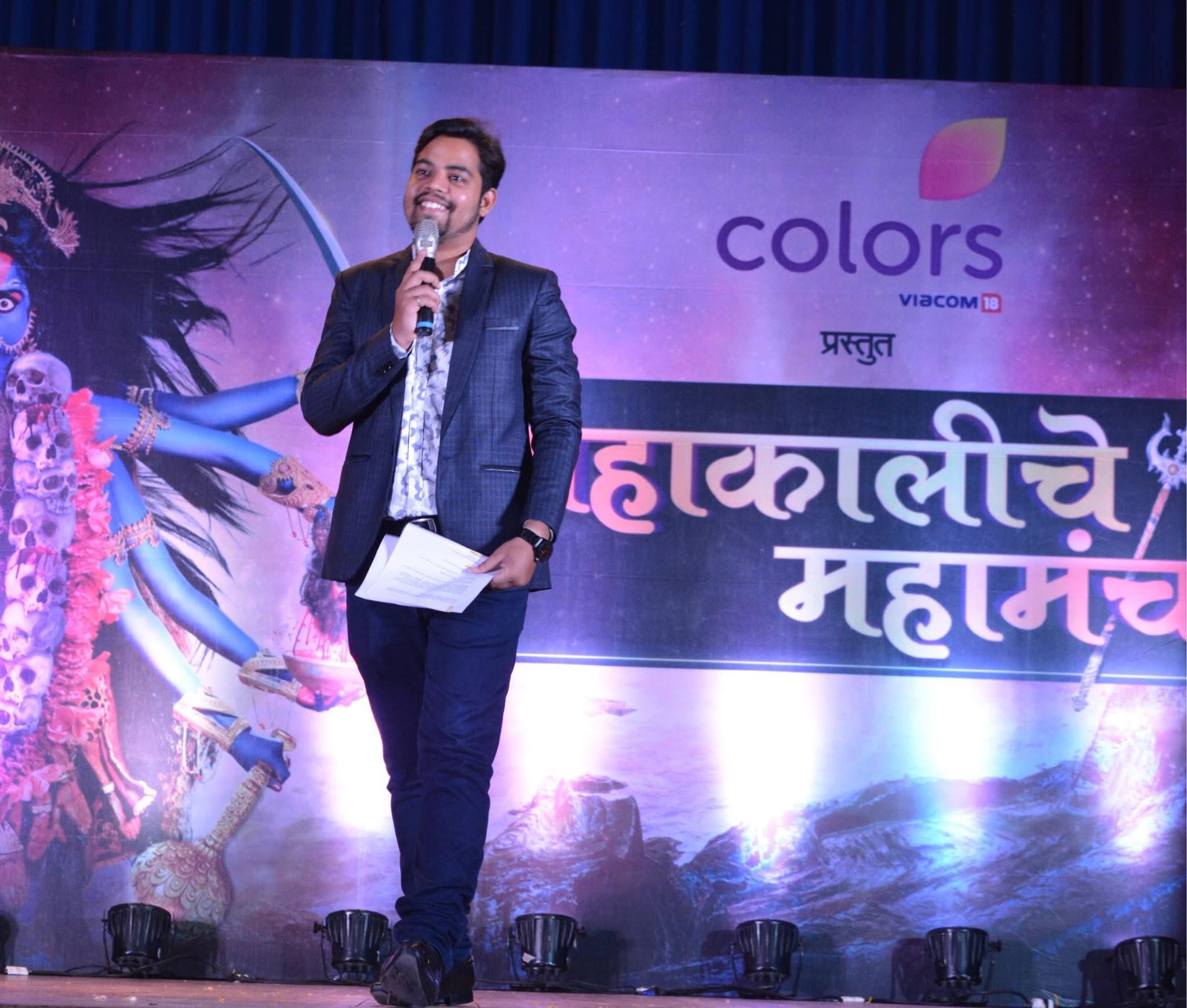 Sandip Wankhede hosting a Colors stage event